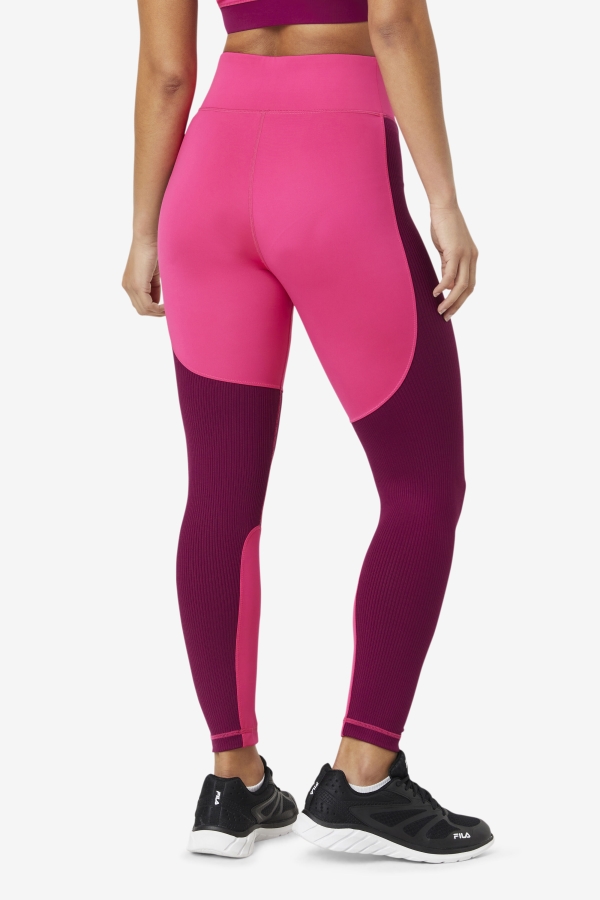 Fila Bright Pink-Magenta Purple Forza Textured Long Legging