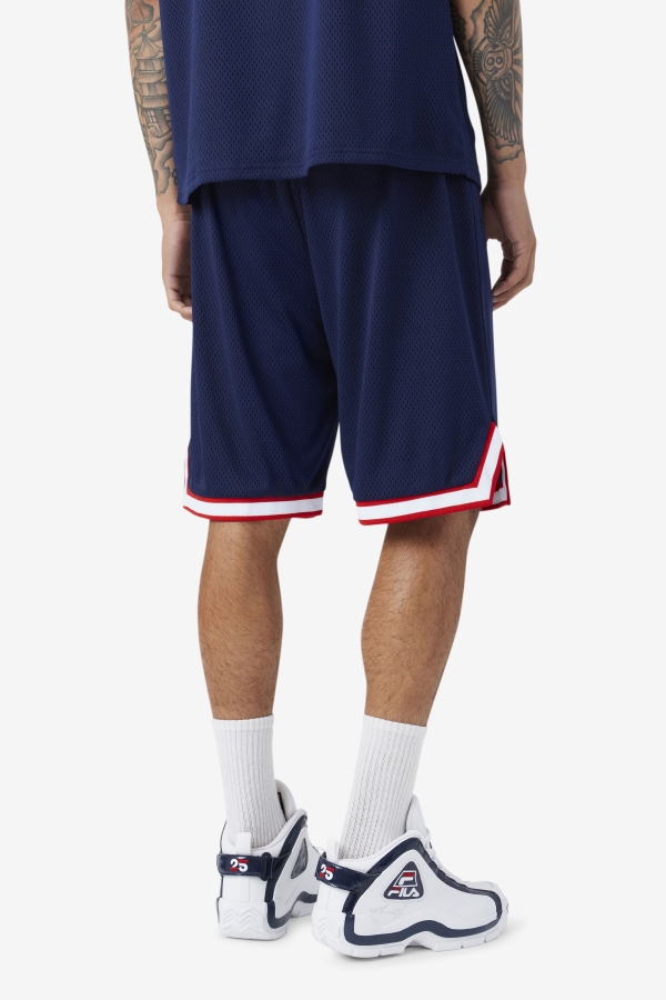 Navy-Red-White Fila Ovi Basketball Short