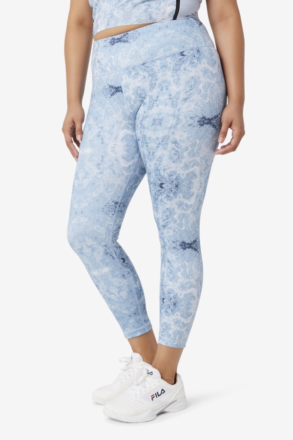 Fila Blue Fog Print Forza Sleek 7-8 Leggings