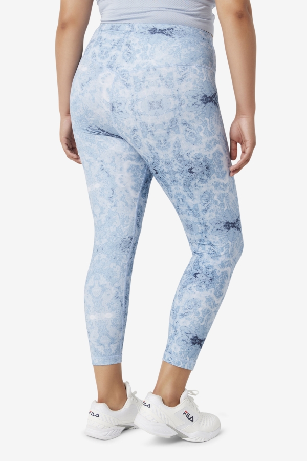 Fila Blue Fog Print Forza Sleek 7-8 Leggings
