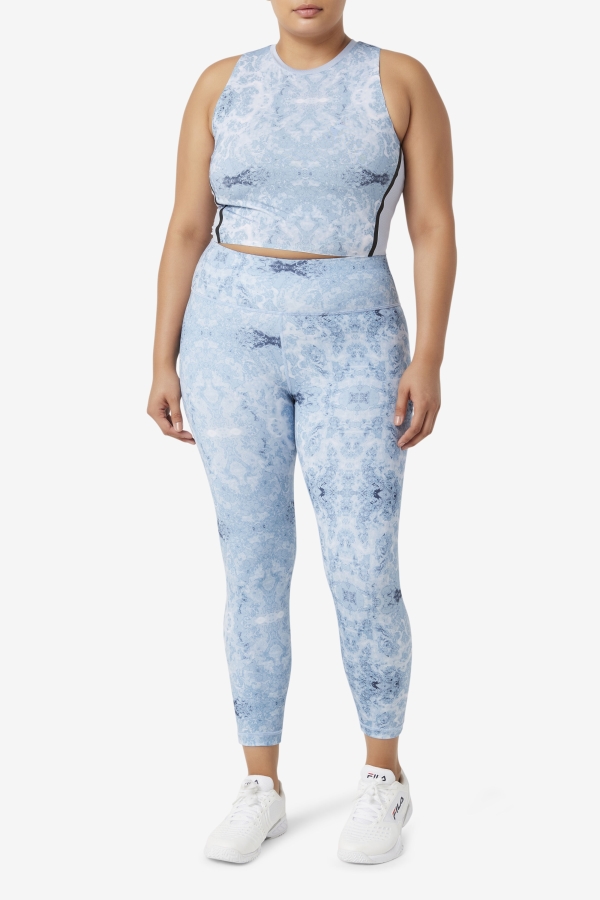 Fila Blue Fog Print Forza Sleek 7-8 Leggings