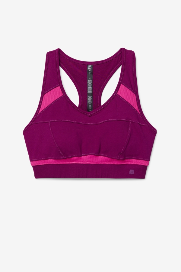 Mprpl-Ppck Fila Uplift Racerback Sports Bra