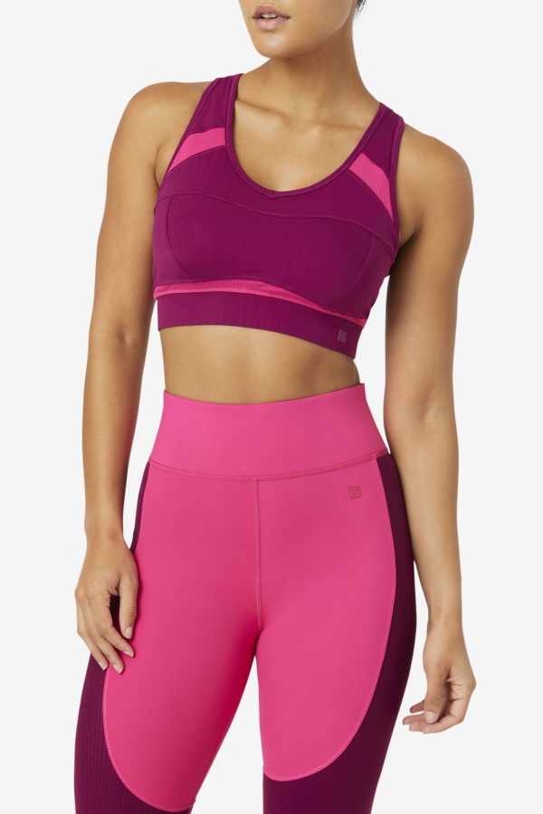 Mprpl-Ppck Fila Uplift Racerback Sports Bra