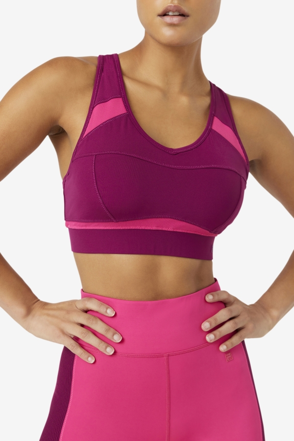 Mprpl-Ppck Fila Uplift Racerback Sports Bra