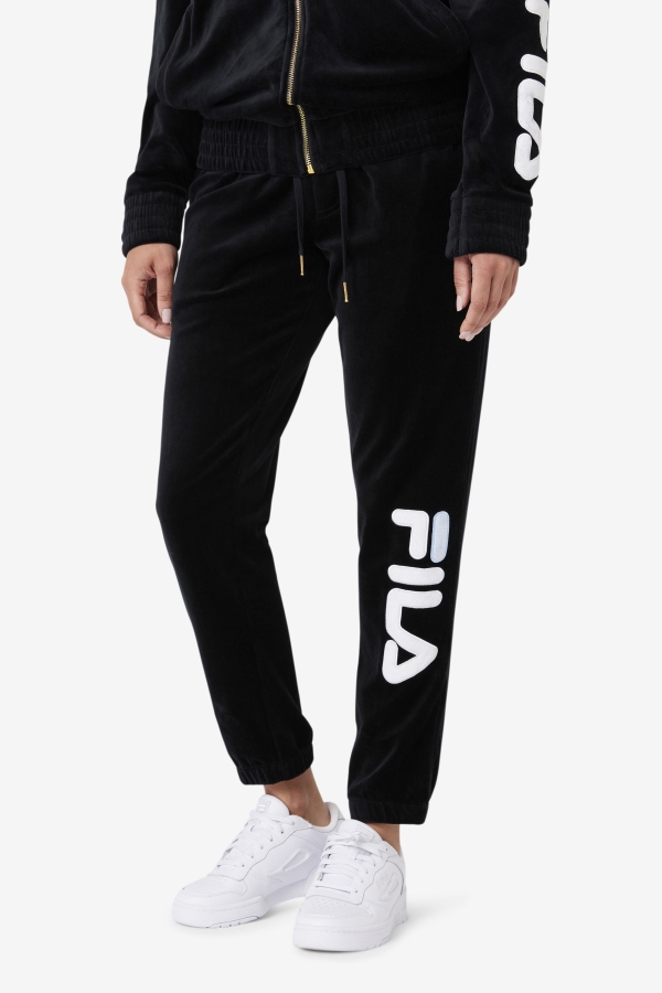 Black-White-Skywalk Mansur Velour Pant Fila