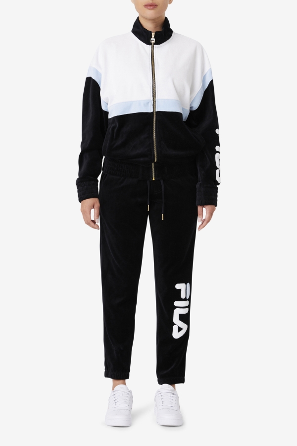 Black-White-Skywalk Mansur Velour Pant Fila