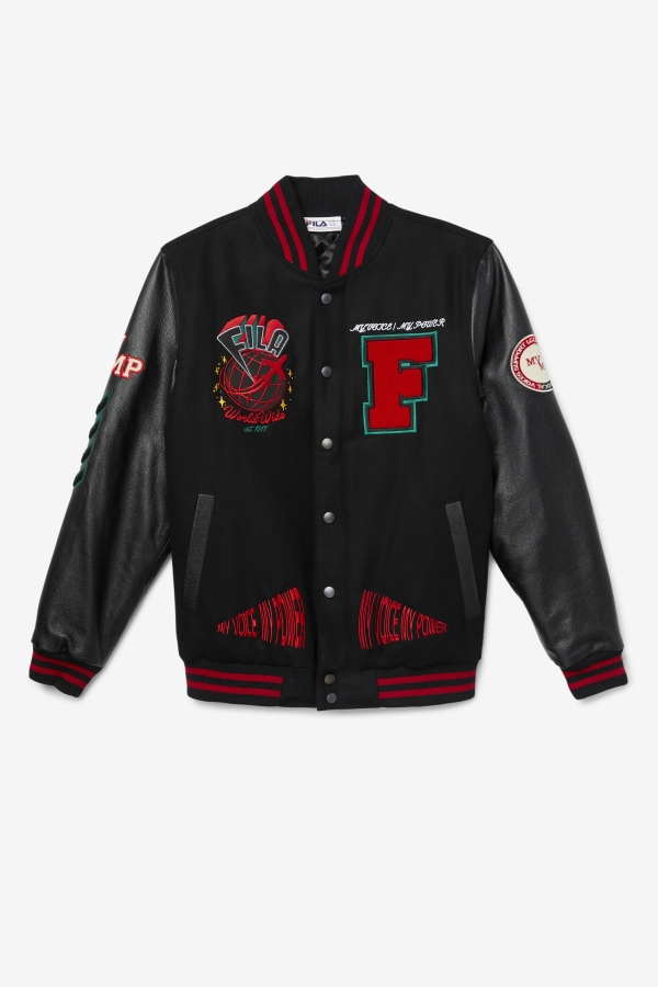 Fila Raddix Varsity Jacket Black-Red-Green