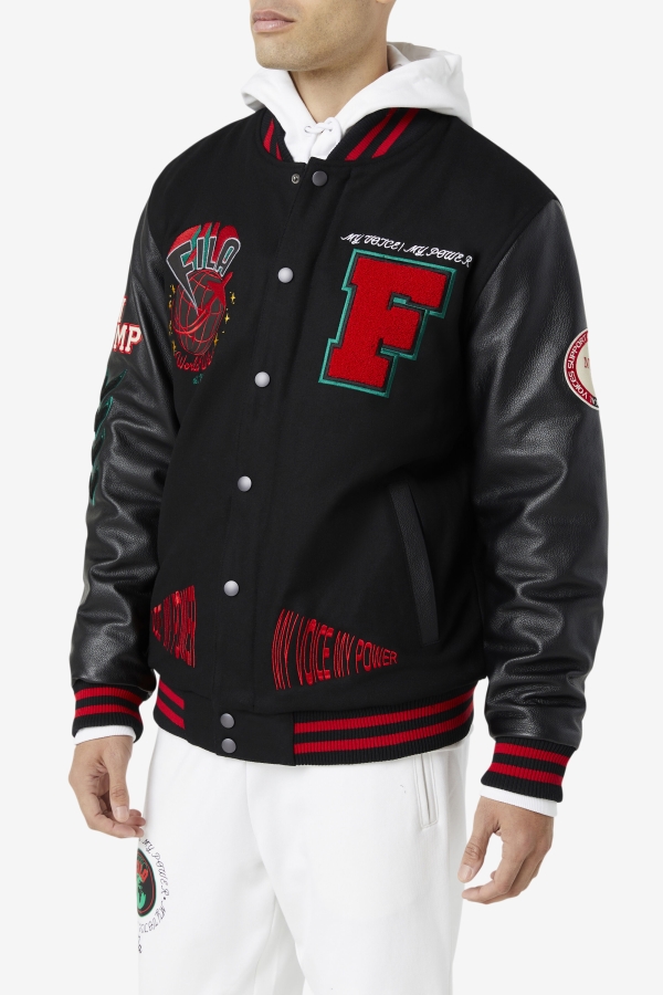Fila Raddix Varsity Jacket Black-Red-Green