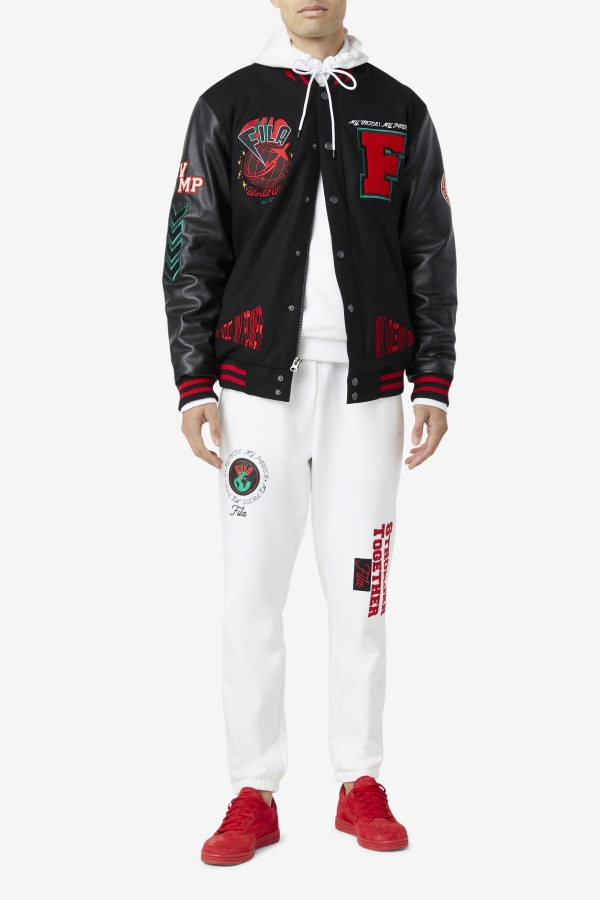 Fila Raddix Varsity Jacket Black-Red-Green
