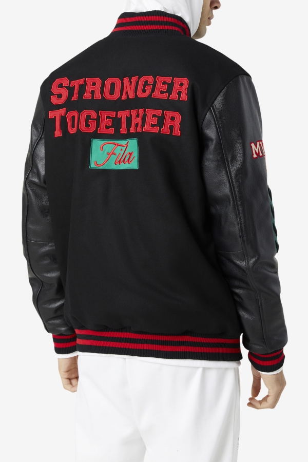 Fila Raddix Varsity Jacket Black-Red-Green