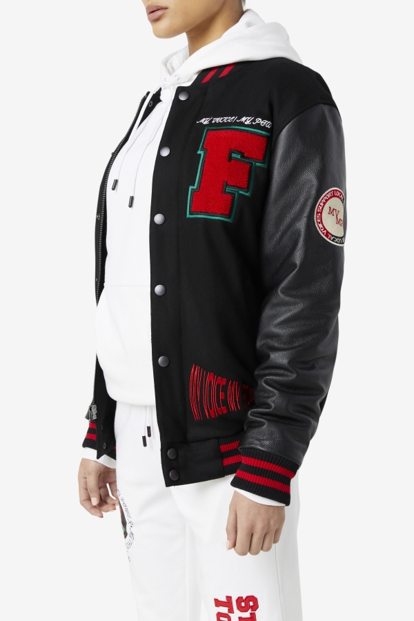 Fila Raddix Varsity Jacket Black-Red-Green