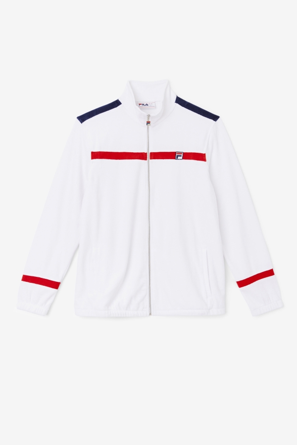 Ravid Velour Jacket Fila White-Red-Navy