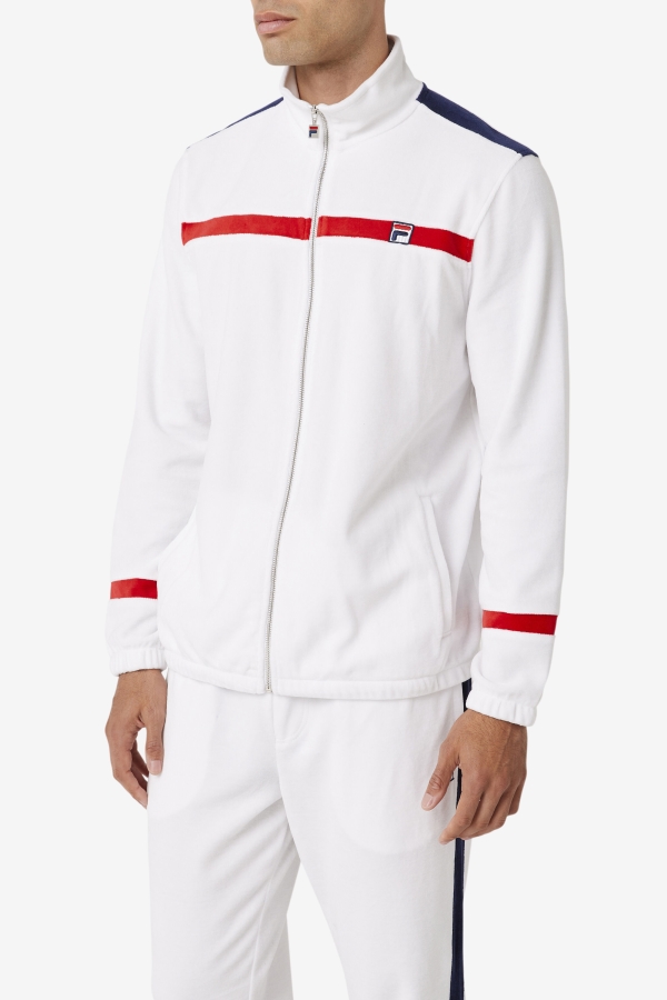 Ravid Velour Jacket Fila White-Red-Navy