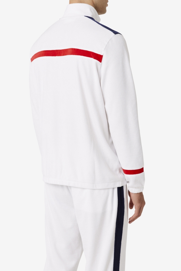 Ravid Velour Jacket Fila White-Red-Navy