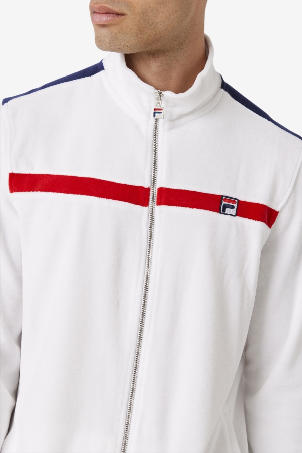 Ravid Velour Jacket Fila White-Red-Navy