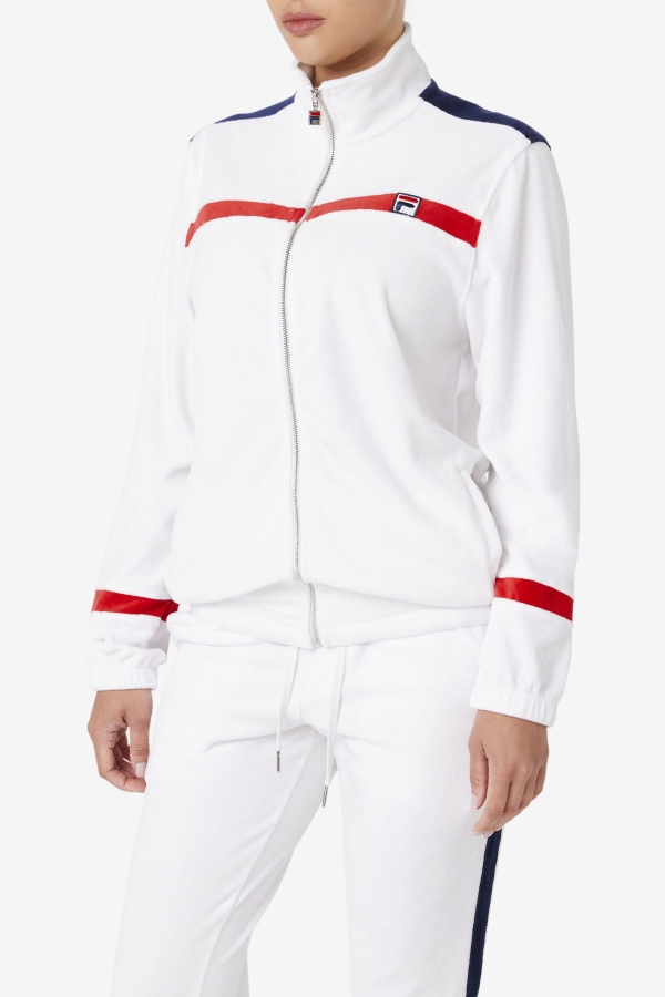 Ravid Velour Jacket Fila White-Red-Navy