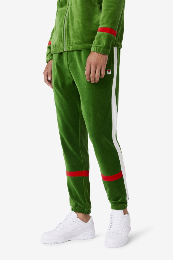 Formal Garden-White-Red Ravid Velour Pant Fila