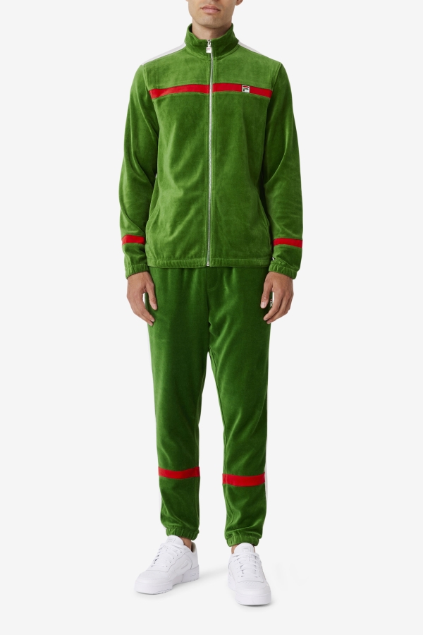 Formal Garden-White-Red Ravid Velour Pant Fila