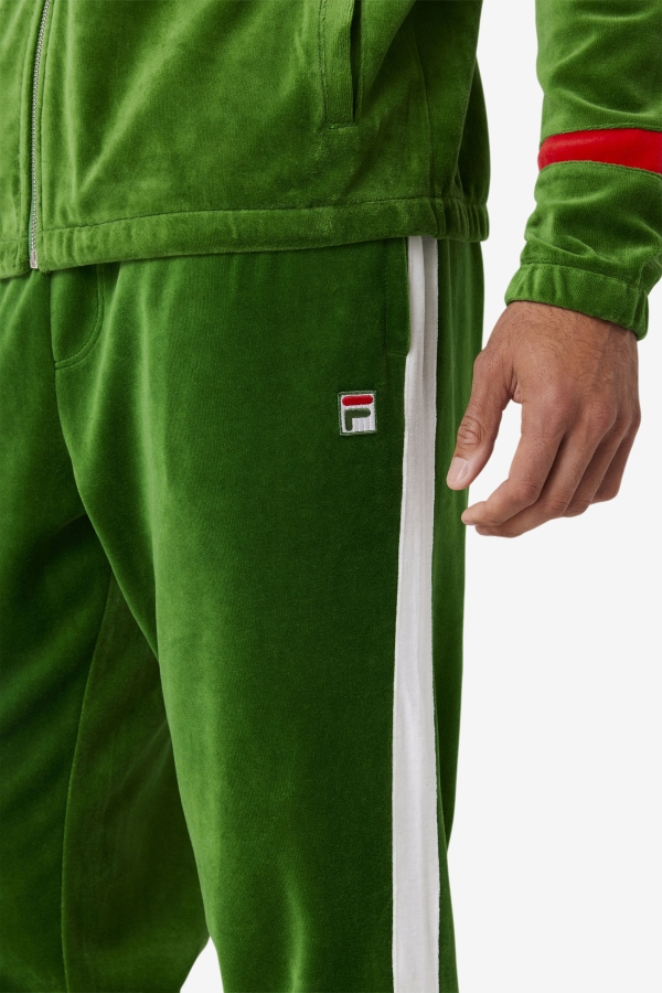 Formal Garden-White-Red Ravid Velour Pant Fila