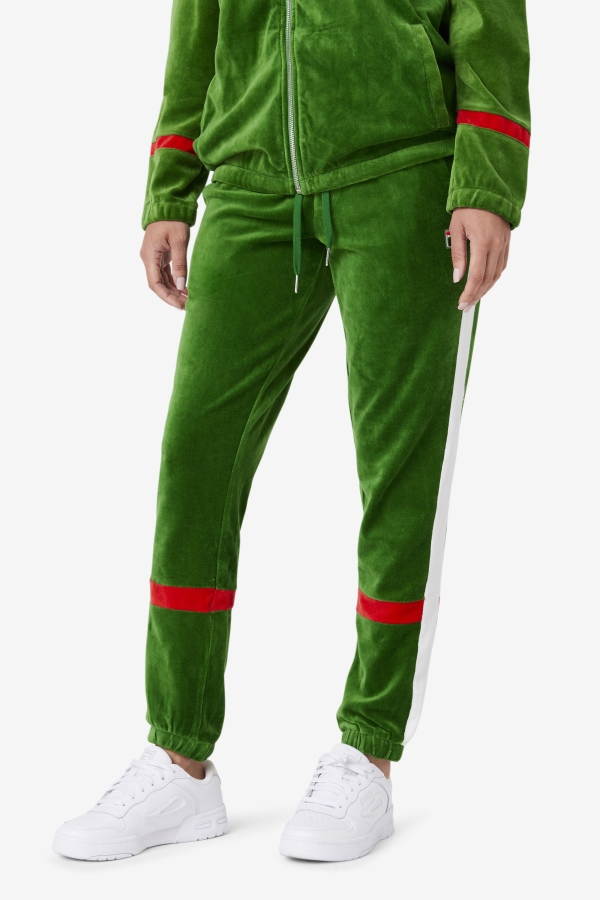 Formal Garden-White-Red Ravid Velour Pant Fila