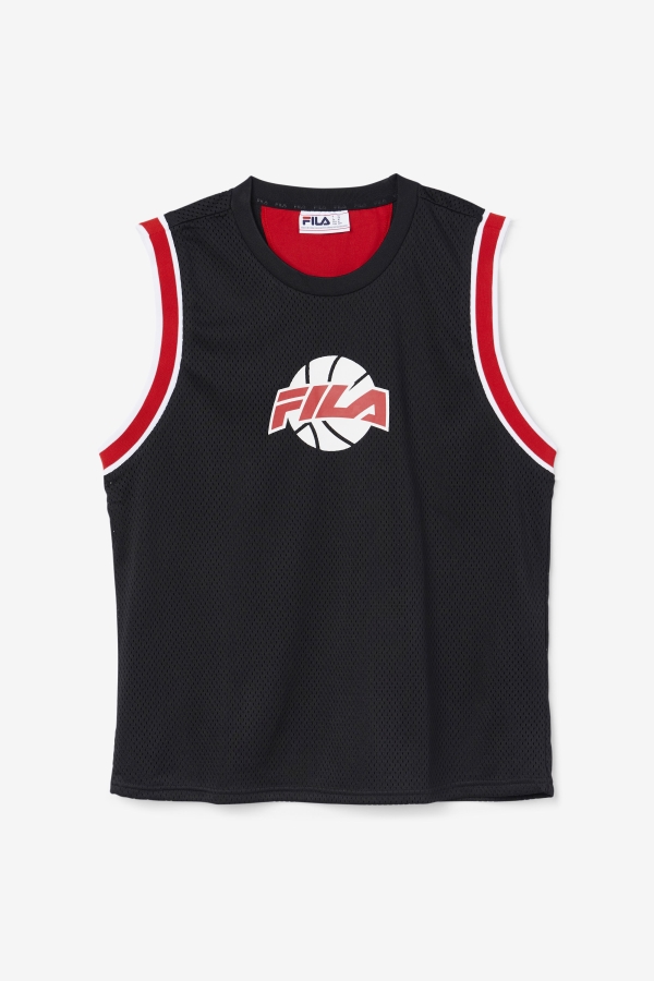 Black-Red-White Fila Ovi Basketball Jersey