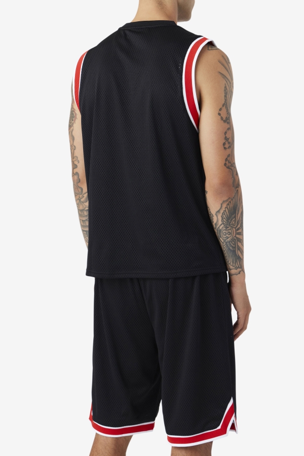 Black-Red-White Fila Ovi Basketball Jersey