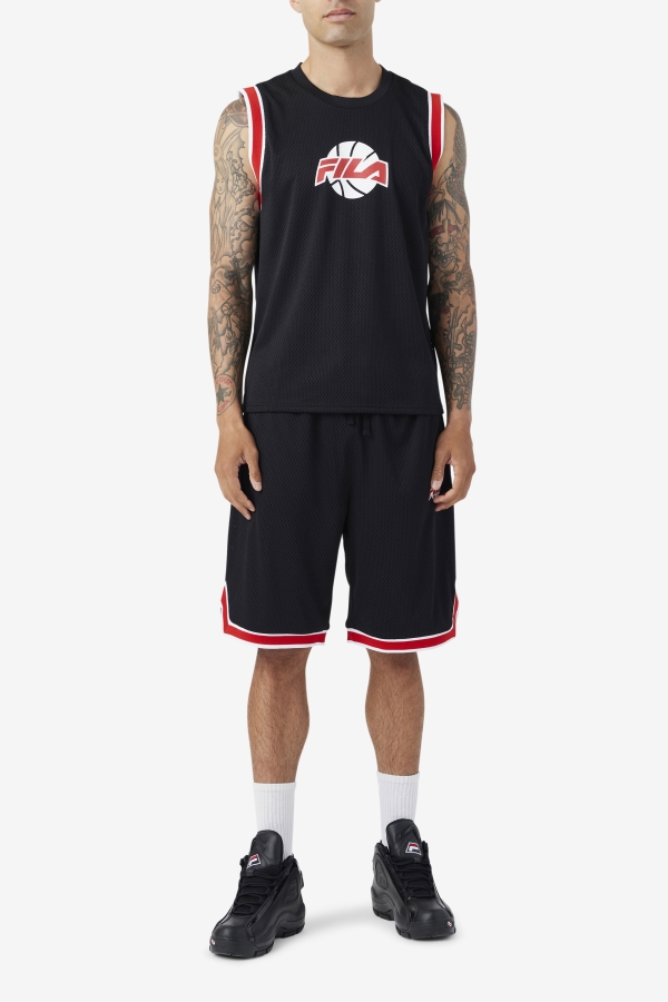 Black-Red-White Fila Ovi Basketball Jersey