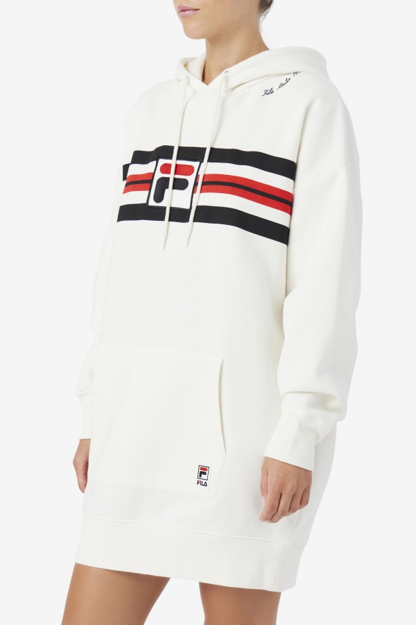 Stella Hoodie Dress Gardenia-Black-Red Fila