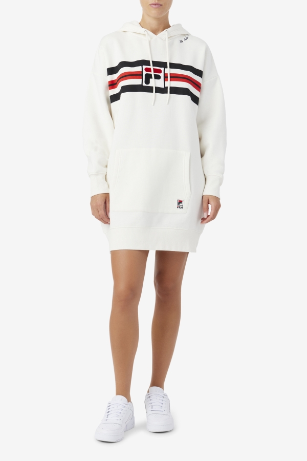 Stella Hoodie Dress Gardenia-Black-Red Fila