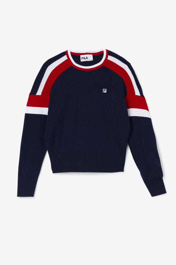 Frankie Knit Crew Fila Navy-Red-White