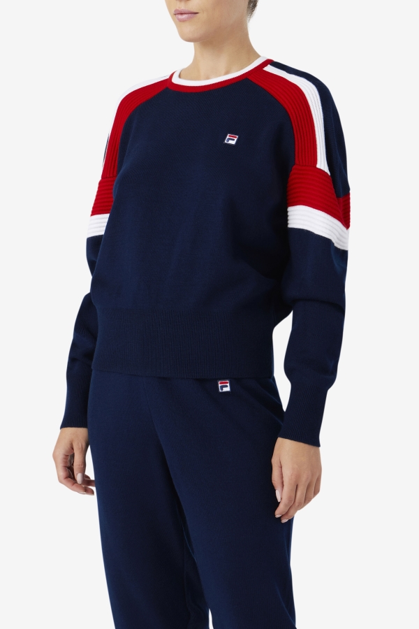 Frankie Knit Crew Fila Navy-Red-White