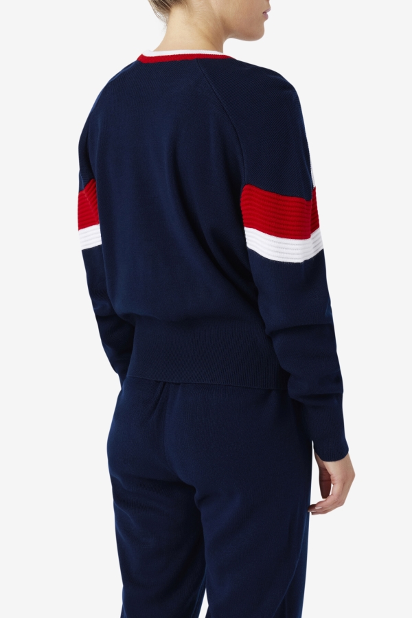Frankie Knit Crew Fila Navy-Red-White
