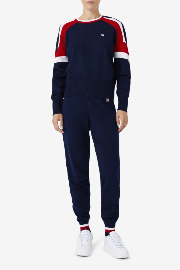 Frankie Knit Crew Fila Navy-Red-White