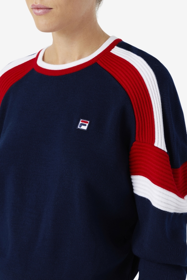 Frankie Knit Crew Fila Navy-Red-White