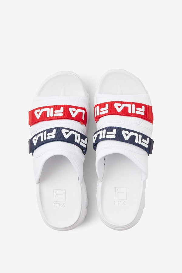 Men\'s outdoor slide Fila White-Navy-Red