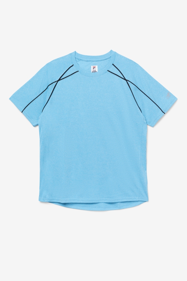 Fila Pickleball Short Sleeve Crew Caribbean Sea Heather-Black