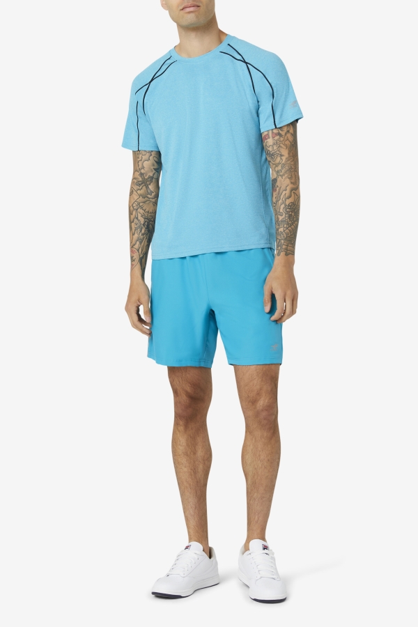 Fila Pickleball Short Sleeve Crew Caribbean Sea Heather-Black