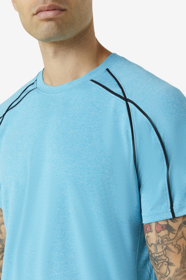 Fila Pickleball Short Sleeve Crew Caribbean Sea Heather-Black