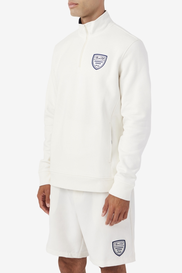 Fila Nima 1-4 Zip Sweatshirt Gardenia-Navy-June Bug