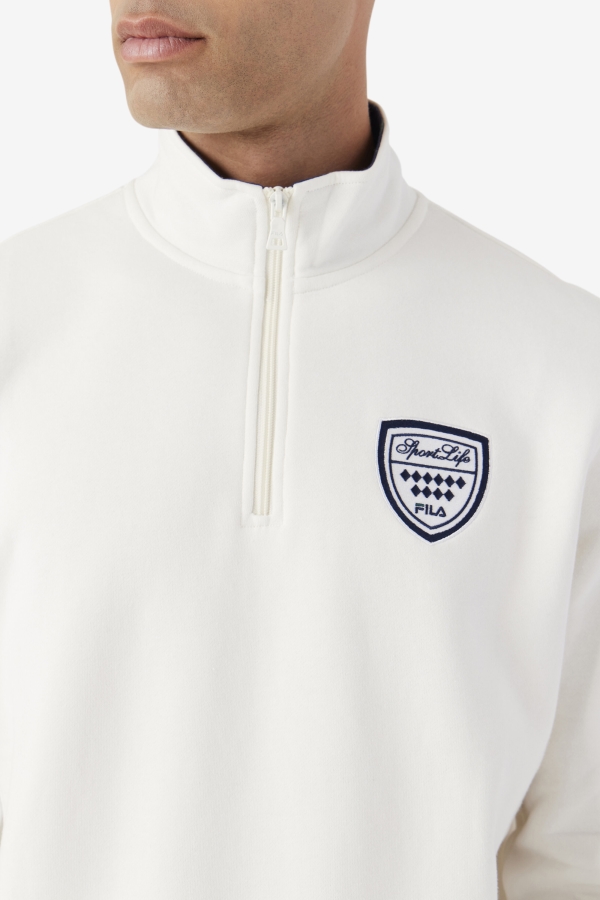 Fila Nima 1-4 Zip Sweatshirt Gardenia-Navy-June Bug