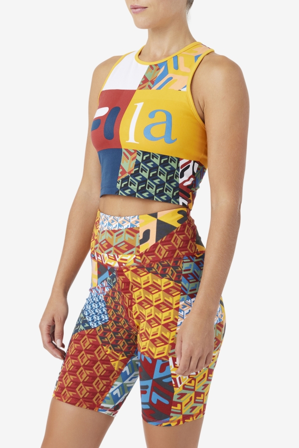 Yellow-White-Rhubarb-Ocean Zhuri Tank Fila