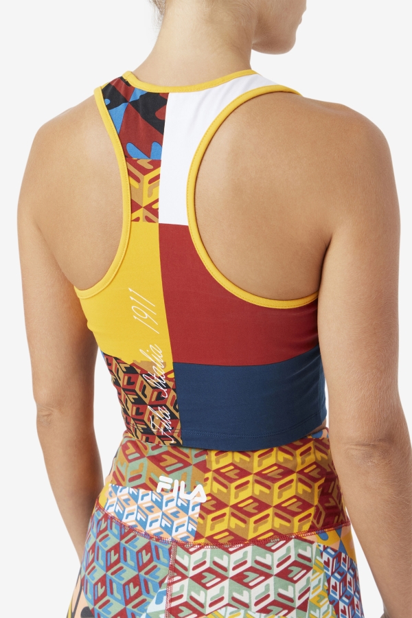 Yellow-White-Rhubarb-Ocean Zhuri Tank Fila