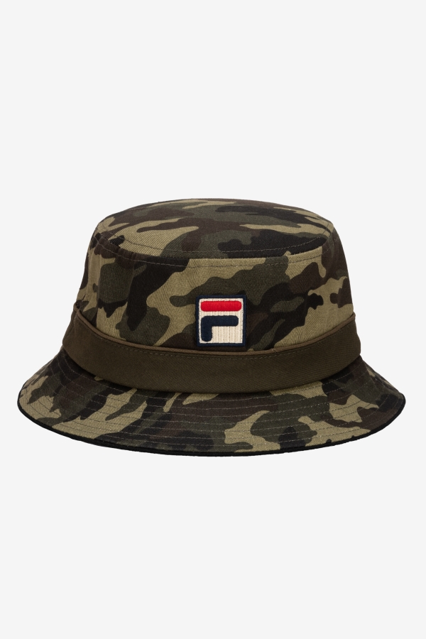 Army Green Camo Camo Bucket Hat Fila