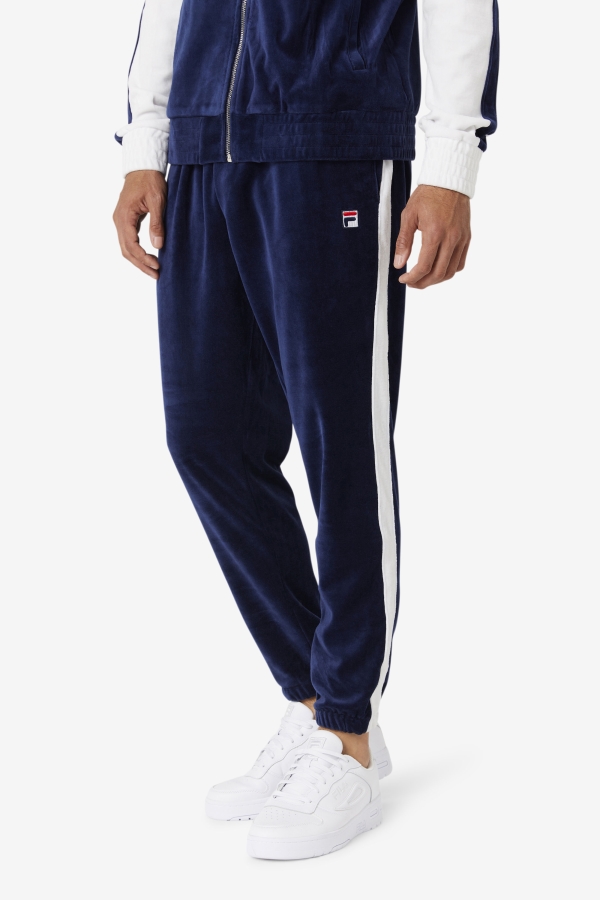 Brice Velour Pant Navy-White-Red Fila