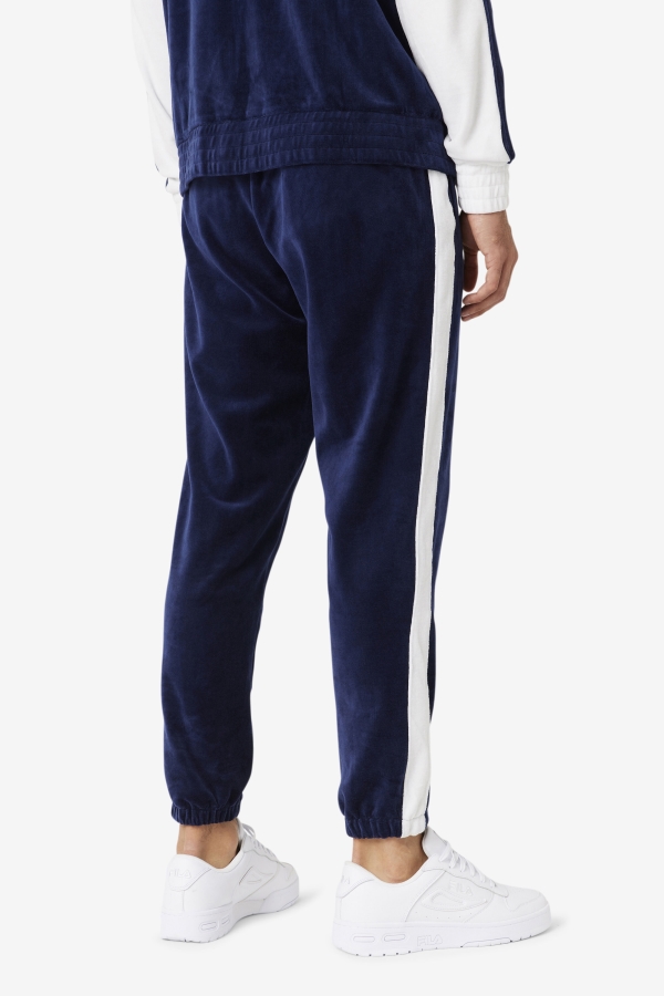 Brice Velour Pant Navy-White-Red Fila