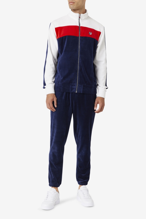 Brice Velour Pant Navy-White-Red Fila
