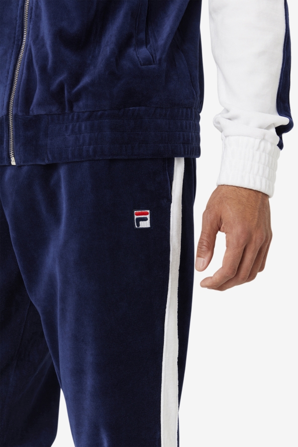 Brice Velour Pant Navy-White-Red Fila