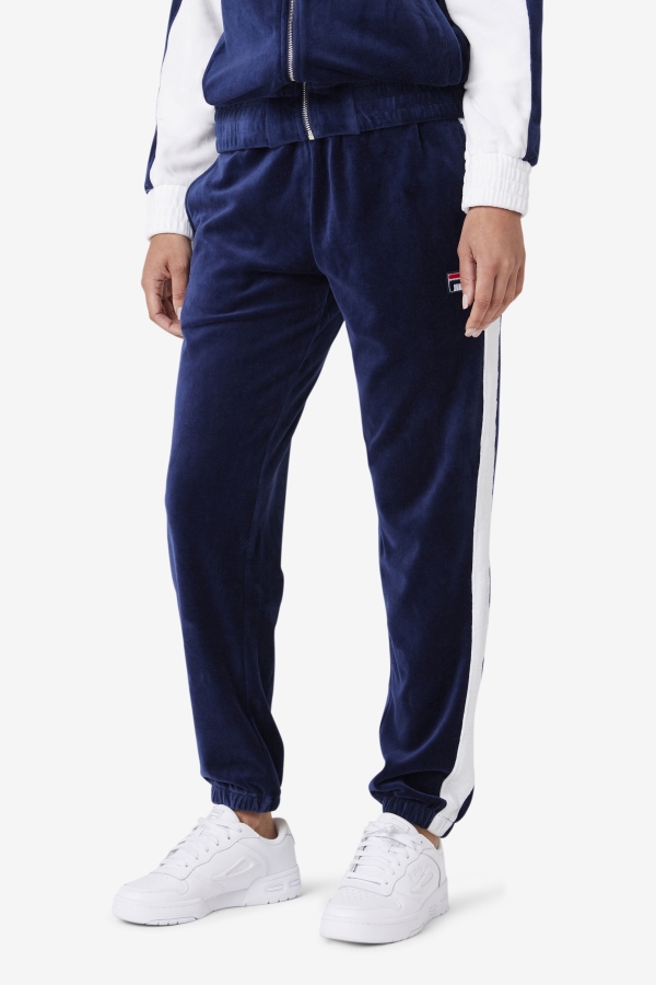 Brice Velour Pant Navy-White-Red Fila