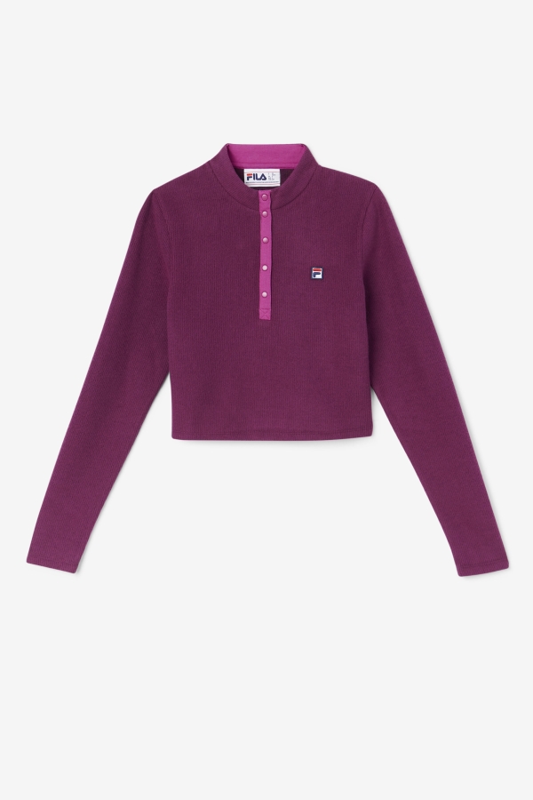 Josie Half Zip Top Grape Wine-Rouge Fila