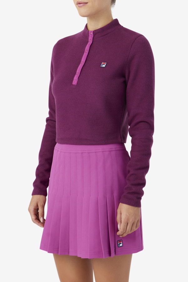 Josie Half Zip Top Grape Wine-Rouge Fila